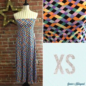 LuLaRoe LLR Maxi slinky skirt ★ rainbow + black lattice print ★ size XS